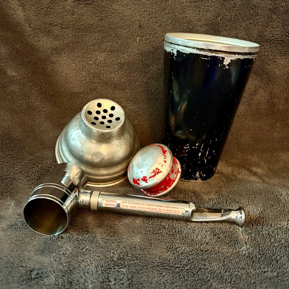 Vintage Mr. Bartender Cocktail Recipe Multitool with Cocktail Shaker